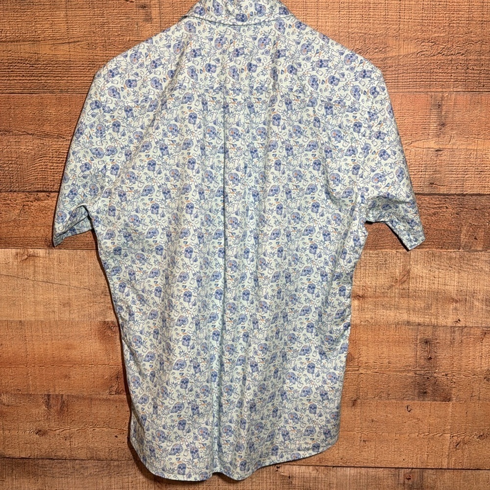 Peter Millar Cowboy Cantina Skulls & Tequila Men’s SS Stretch Shirt size Medium - Picture 4 of 14